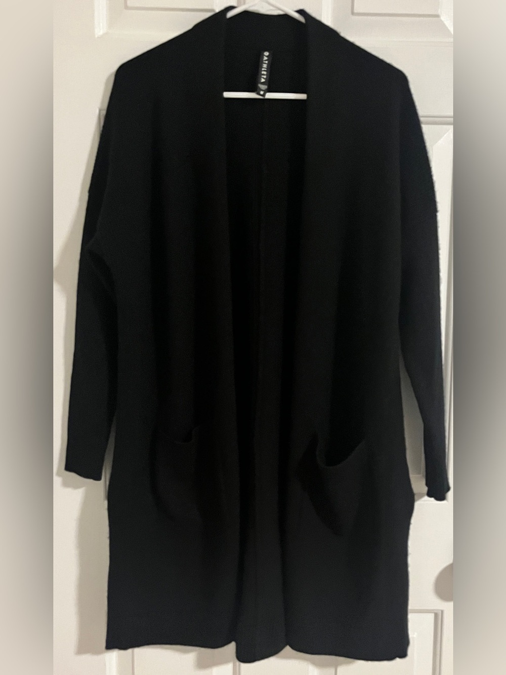 Athleta Spirit Wool Cashmere Wrap Cardigan black M